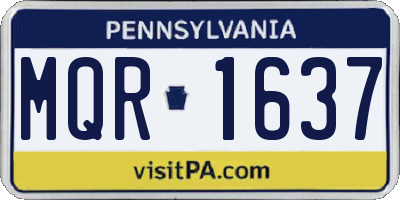 PA license plate MQR1637