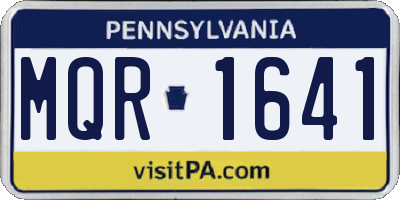 PA license plate MQR1641