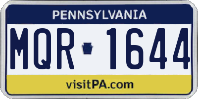 PA license plate MQR1644