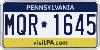 PA license plate MQR1645