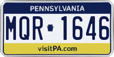 PA license plate MQR1646