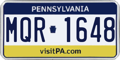 PA license plate MQR1648