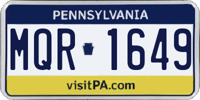 PA license plate MQR1649