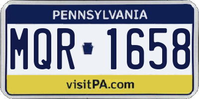 PA license plate MQR1658