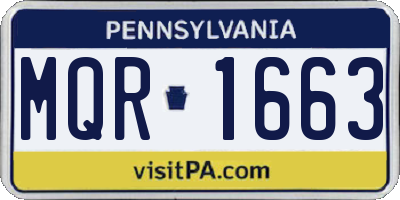 PA license plate MQR1663