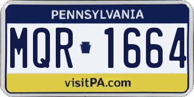 PA license plate MQR1664
