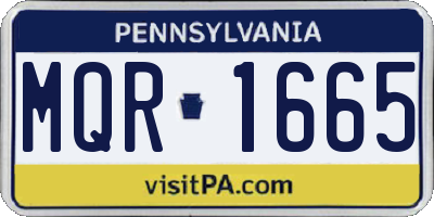 PA license plate MQR1665