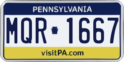 PA license plate MQR1667