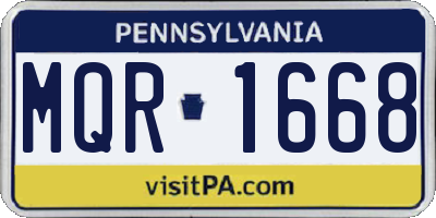PA license plate MQR1668