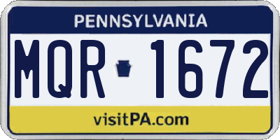 PA license plate MQR1672