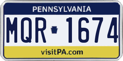 PA license plate MQR1674