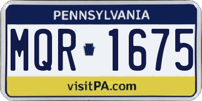 PA license plate MQR1675