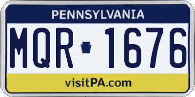 PA license plate MQR1676