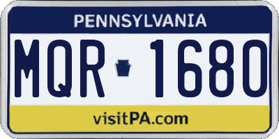 PA license plate MQR1680