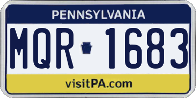PA license plate MQR1683