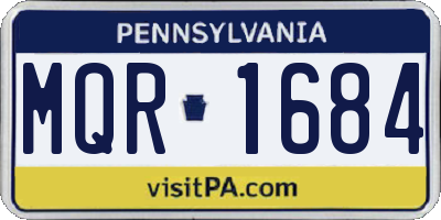 PA license plate MQR1684