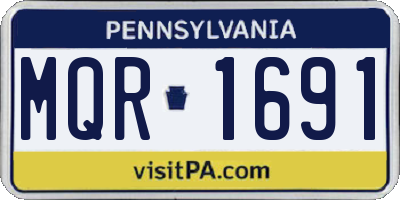 PA license plate MQR1691