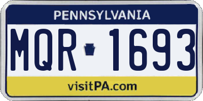PA license plate MQR1693