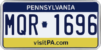 PA license plate MQR1696