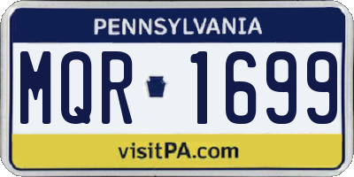 PA license plate MQR1699