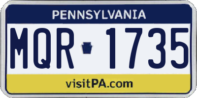 PA license plate MQR1735