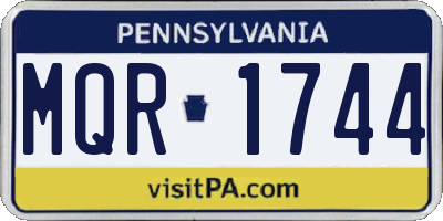 PA license plate MQR1744
