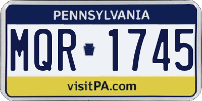 PA license plate MQR1745