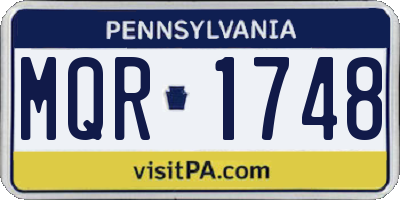PA license plate MQR1748