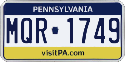 PA license plate MQR1749