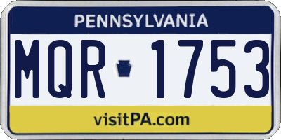 PA license plate MQR1753