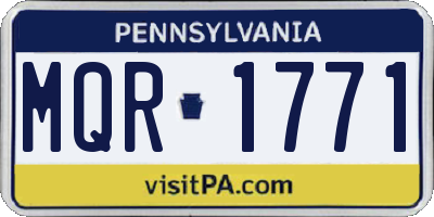 PA license plate MQR1771