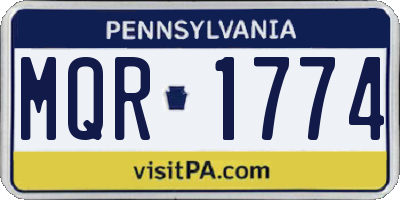PA license plate MQR1774