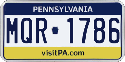 PA license plate MQR1786