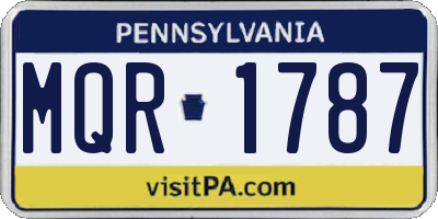 PA license plate MQR1787