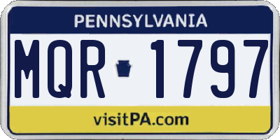PA license plate MQR1797