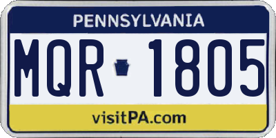 PA license plate MQR1805