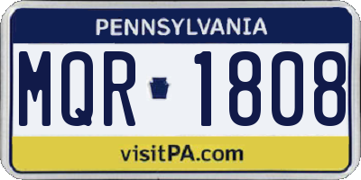 PA license plate MQR1808