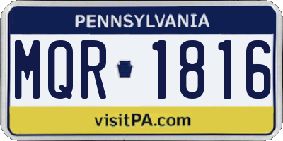 PA license plate MQR1816