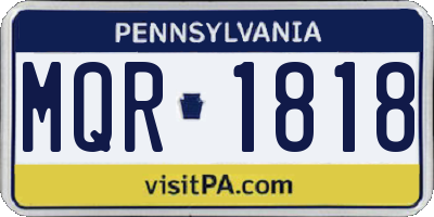 PA license plate MQR1818