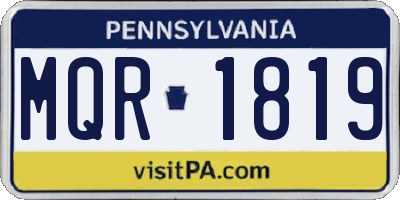 PA license plate MQR1819