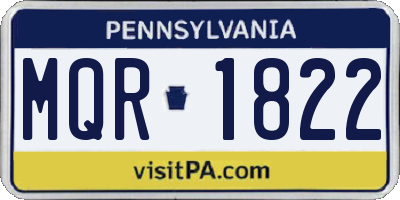 PA license plate MQR1822