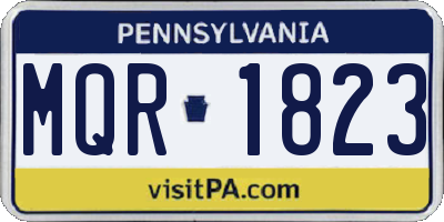 PA license plate MQR1823