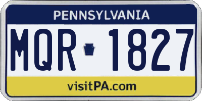 PA license plate MQR1827