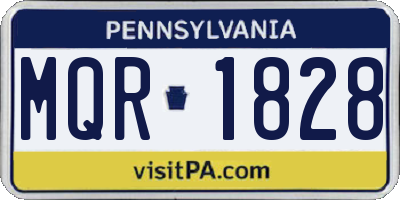 PA license plate MQR1828