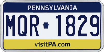 PA license plate MQR1829