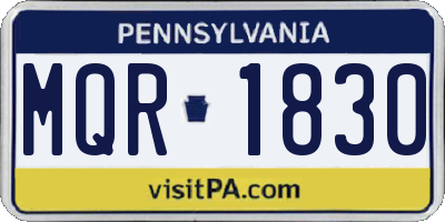 PA license plate MQR1830