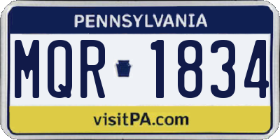 PA license plate MQR1834