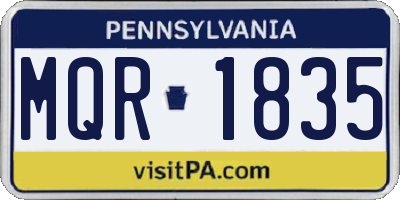 PA license plate MQR1835