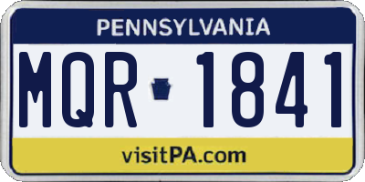 PA license plate MQR1841
