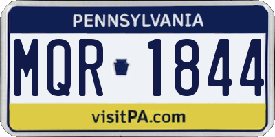 PA license plate MQR1844